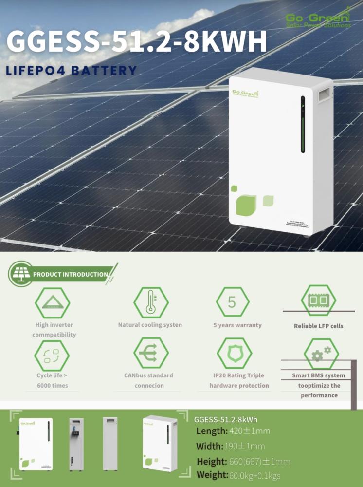 بطارية ليثيوم Go Green (8KWh) – القوة، الأمان، والاستدامة لمنزلك