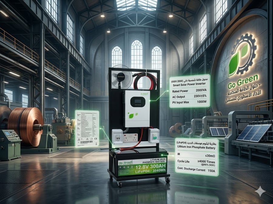 منظومة Go Green التوفيرية– عملاق الطاقة الليثيوم (3500 واط) | الأداء الأسطوري