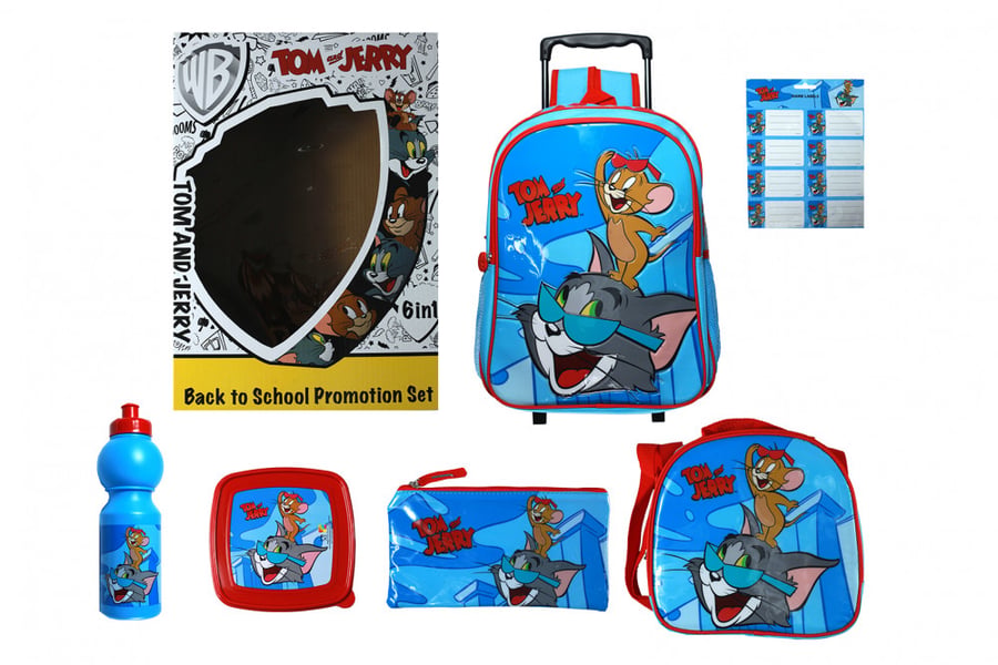 شنطة ترولي,توم وجيري,tom and jerry,trolley bag,زمزمية,طقم شنط,مقلمية