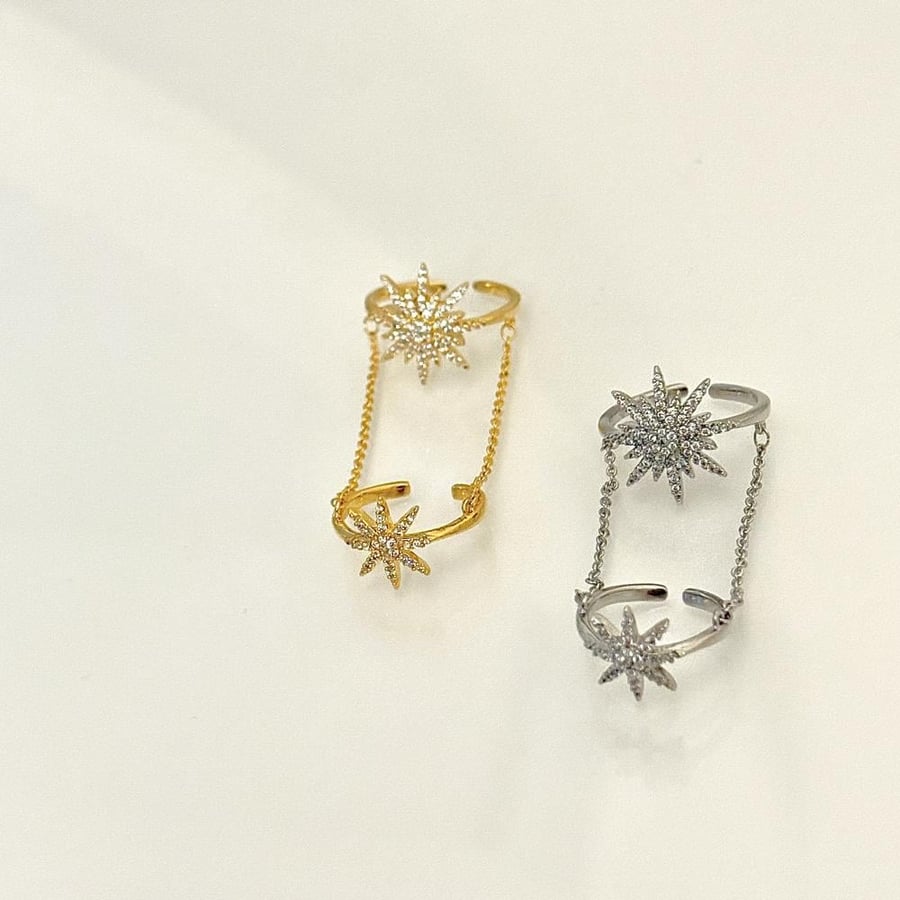 Ring with star design, distinctive