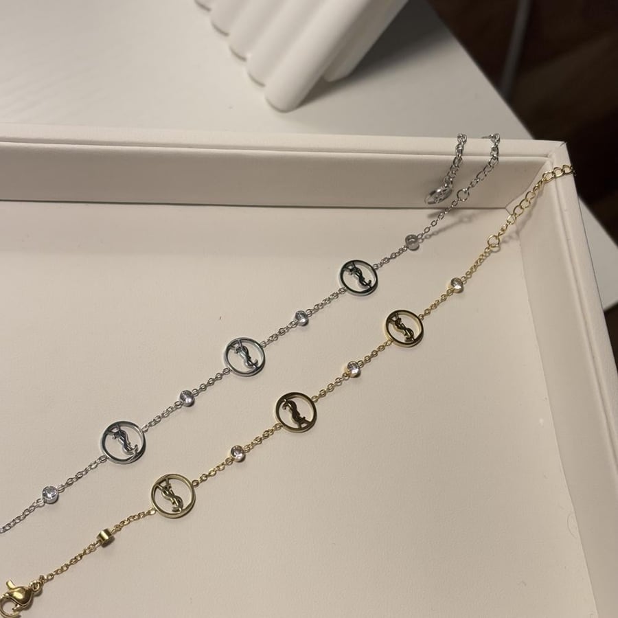 YSL bracelet silver and gold