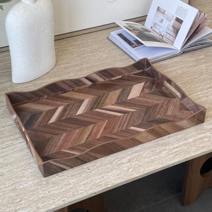 Wooden serving tray