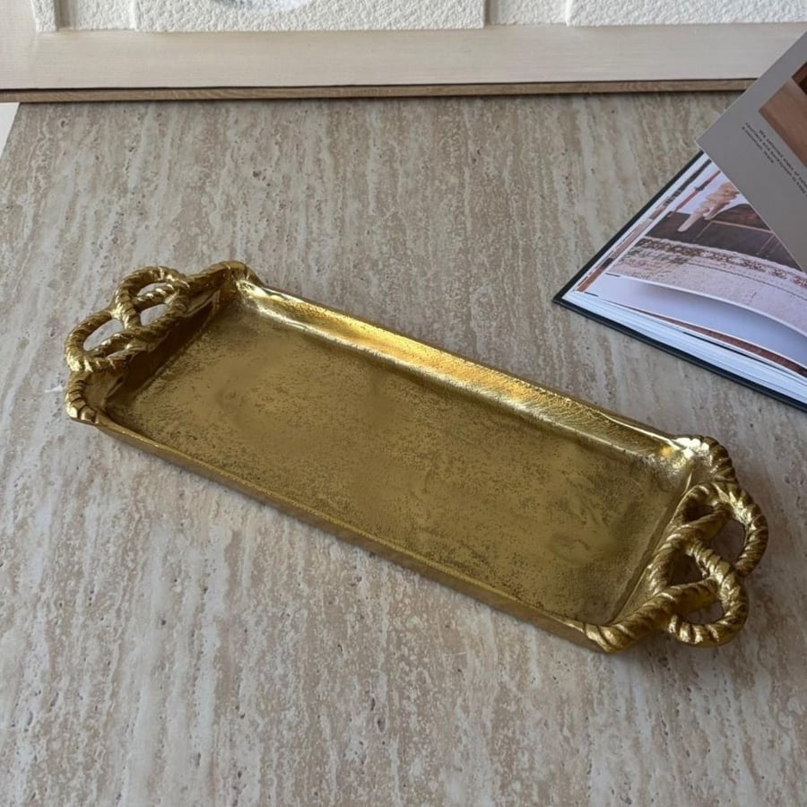 صينيه تقديم المونيوم ذهبي