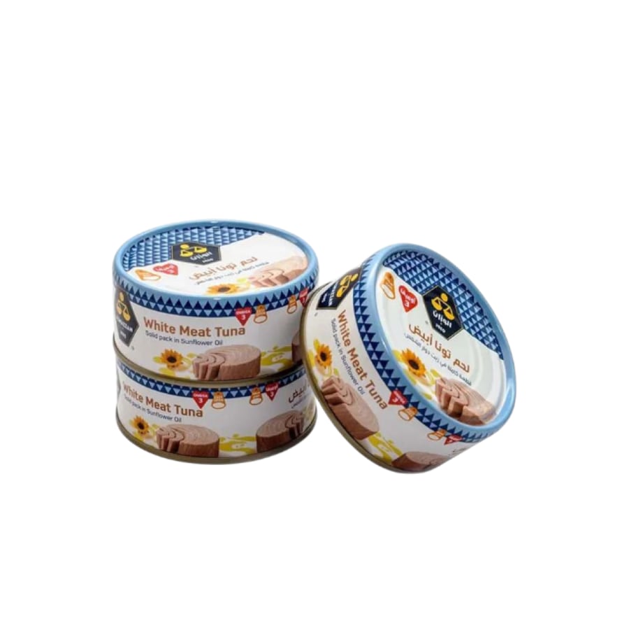 Alwazan white tuna meat in sunflower oil 90g 3 pieces