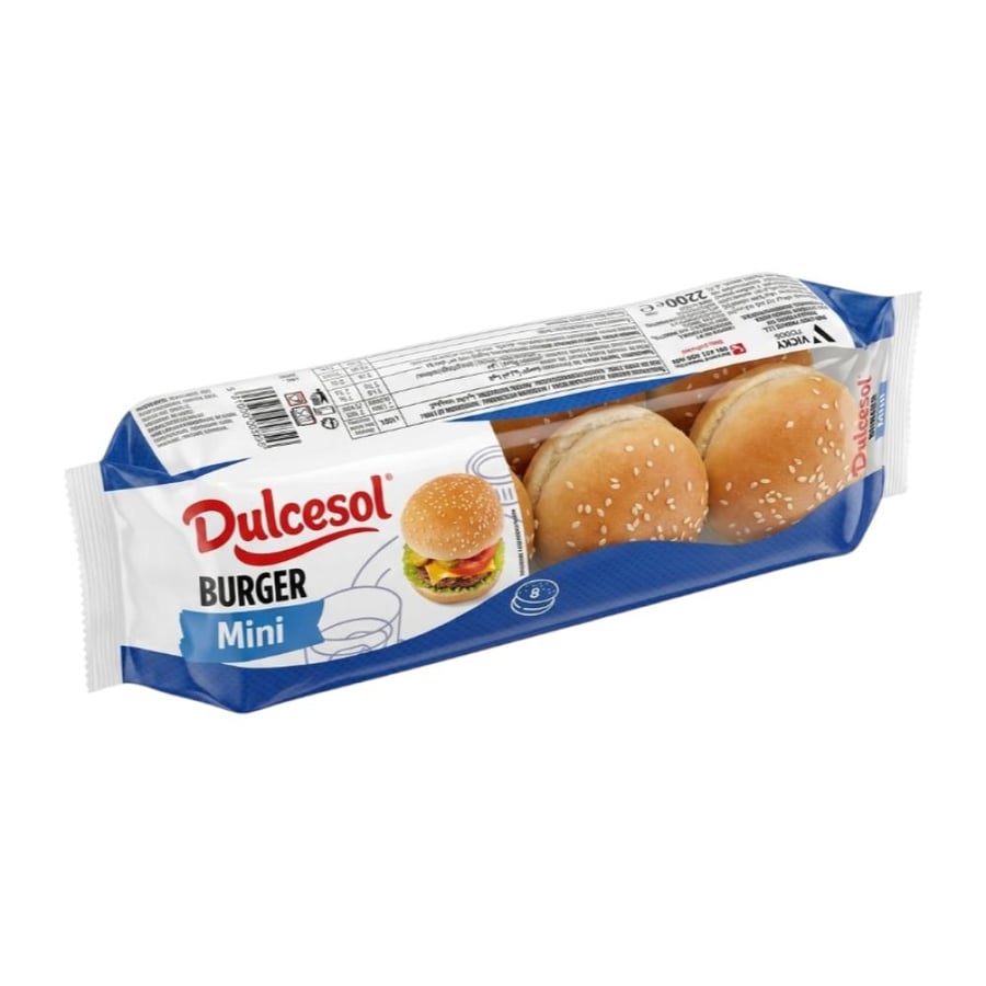 Dulcesol mini burger bread 190 grams 8 pieces
