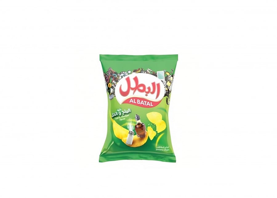 شيبس البطل ملح وخل 135 جم
