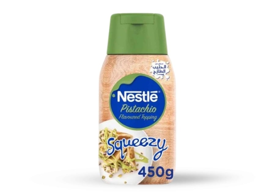 Nestlé sweetened condensed milk squeeze with pistachio, 450 ml