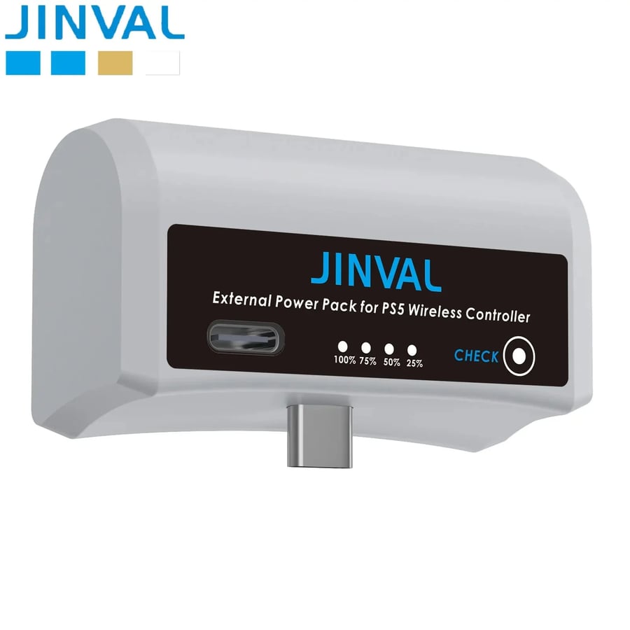بطارية شحن يد بلاستيشن5 من شركة JINVAL خارجي 3500 مللي أمبير لشاشة LED ولتحكم PS5 DualSense