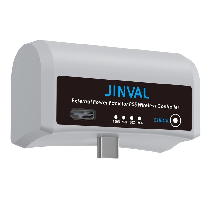 بطارية شحن يد بلاستيشن5 من شركة JINVAL خارجي 3500 مللي أمبير لشاشة LED ولتحكم PS5 DualSense