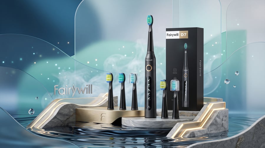 فرشاة الأسنان الكهربائية Fairywill D7 – لتنظيف عميق وبياض ناصع ابتسامة أنصع وعناية احترافية في بيتك!