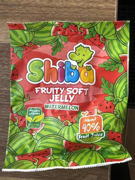 حلوى جيلي شيبا بنكهة الجح ( الحبحب)  90g Shiba Fruity soft jelly watermelon flavour