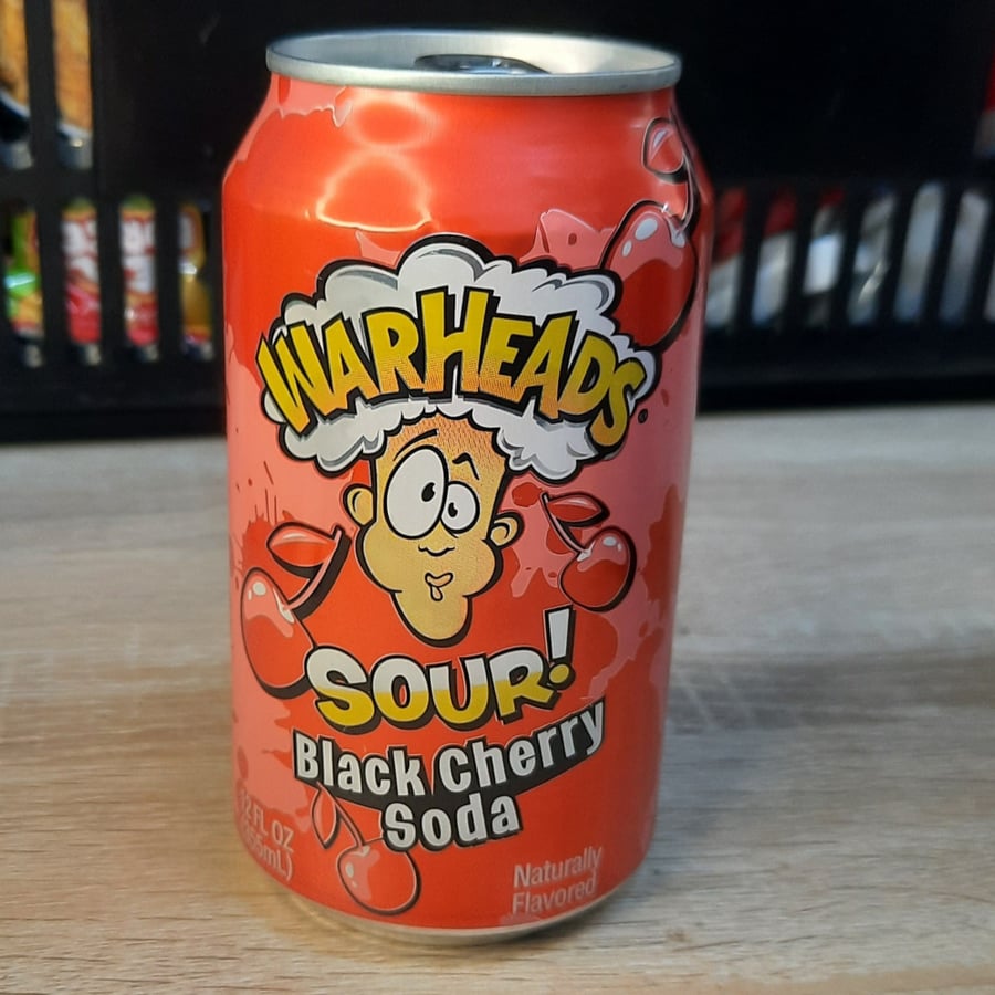 355ml WARHEADS ! SOUR black cherry soda