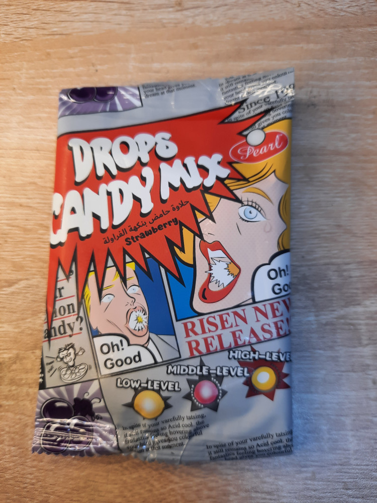 حلاوه حامض بنكهة الفراولة Drop candy mix 15g
