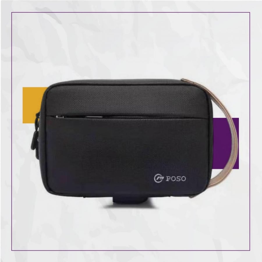 شنطة يد رجالية POSO بمدخل usb ( المطور )  لون أسود