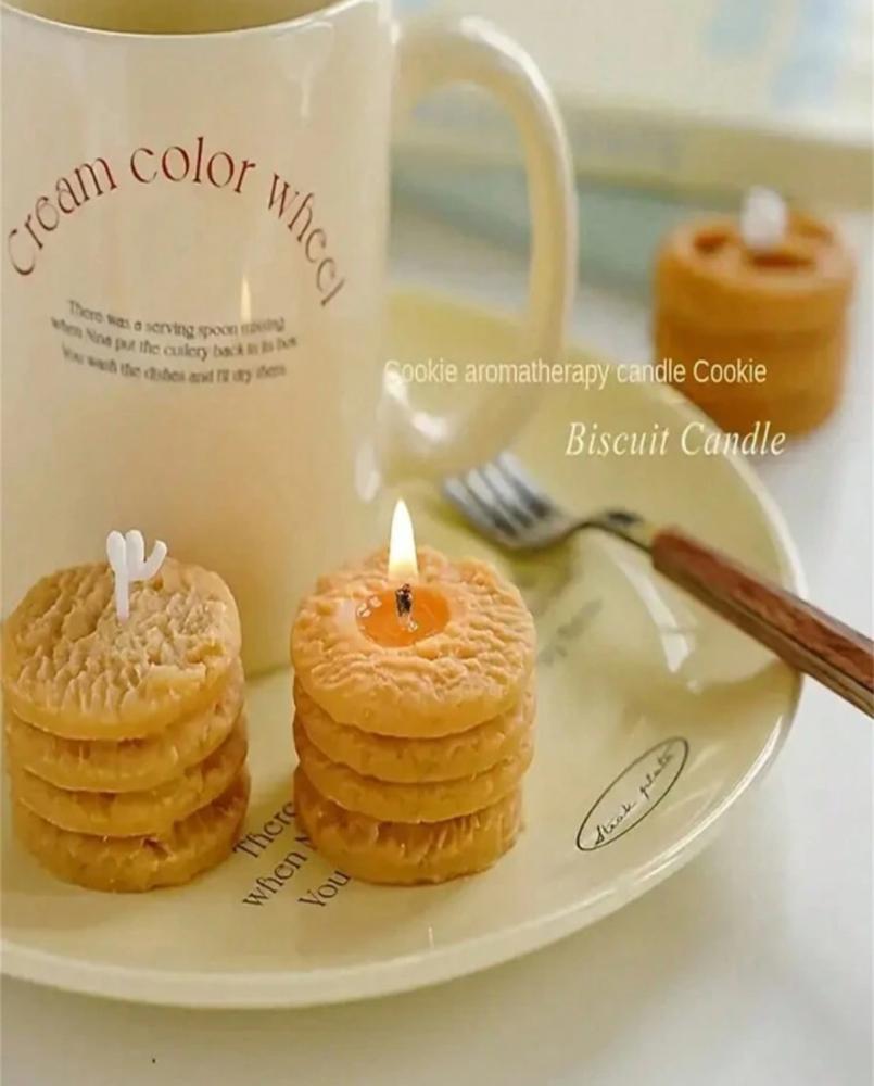 Butter biscuit shaped candles