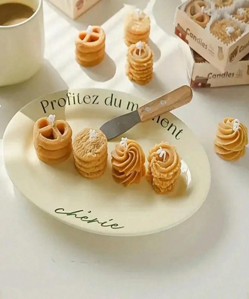 Butter biscuit shaped candles