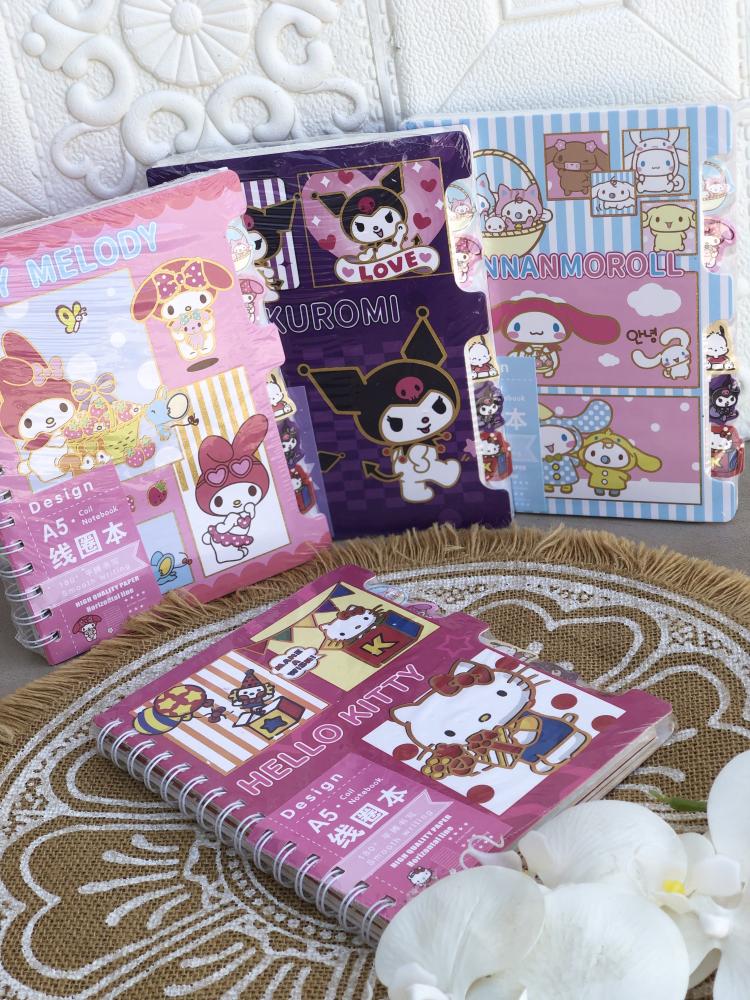 Nice notebook divided by characters - cute pen