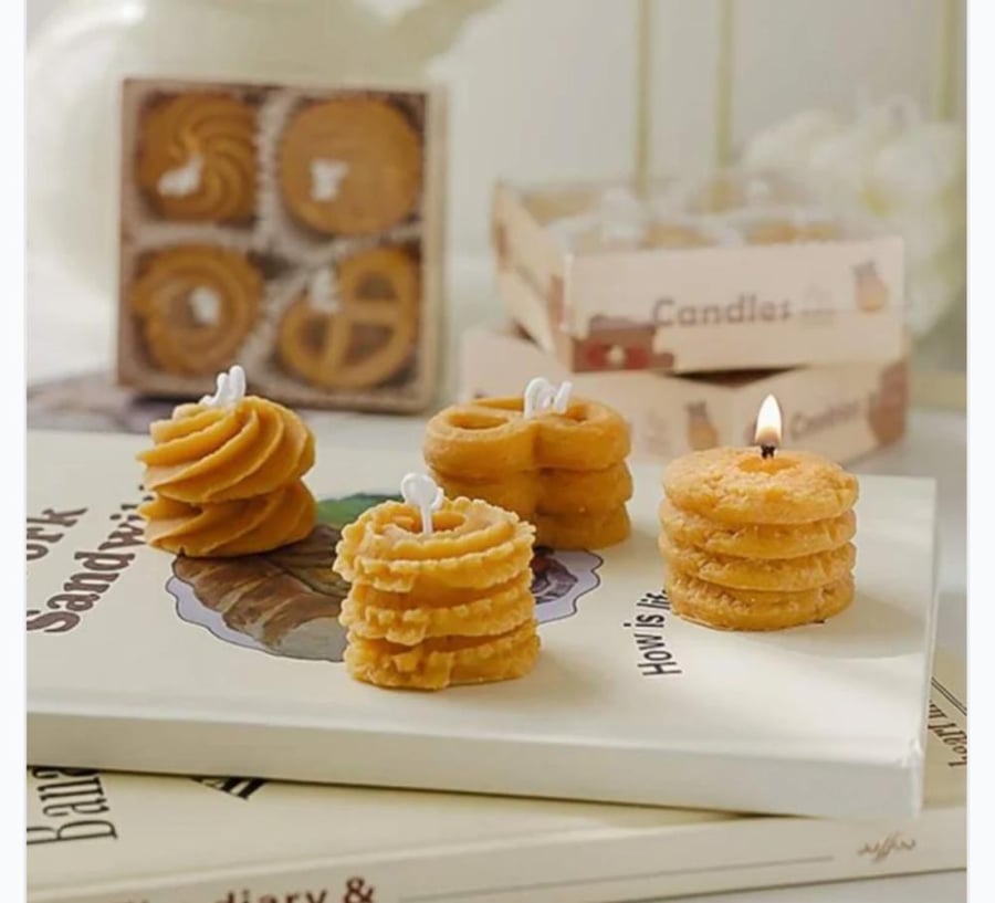 Butter biscuit shaped candles