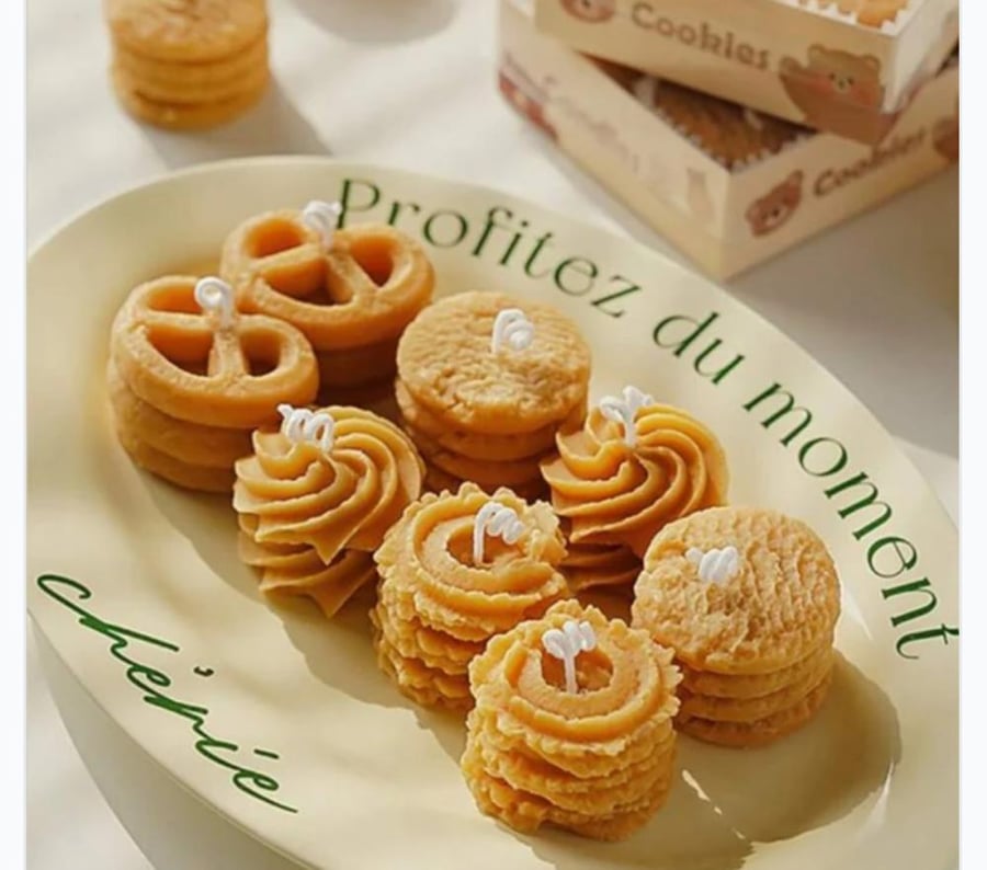 Butter biscuit shaped candles