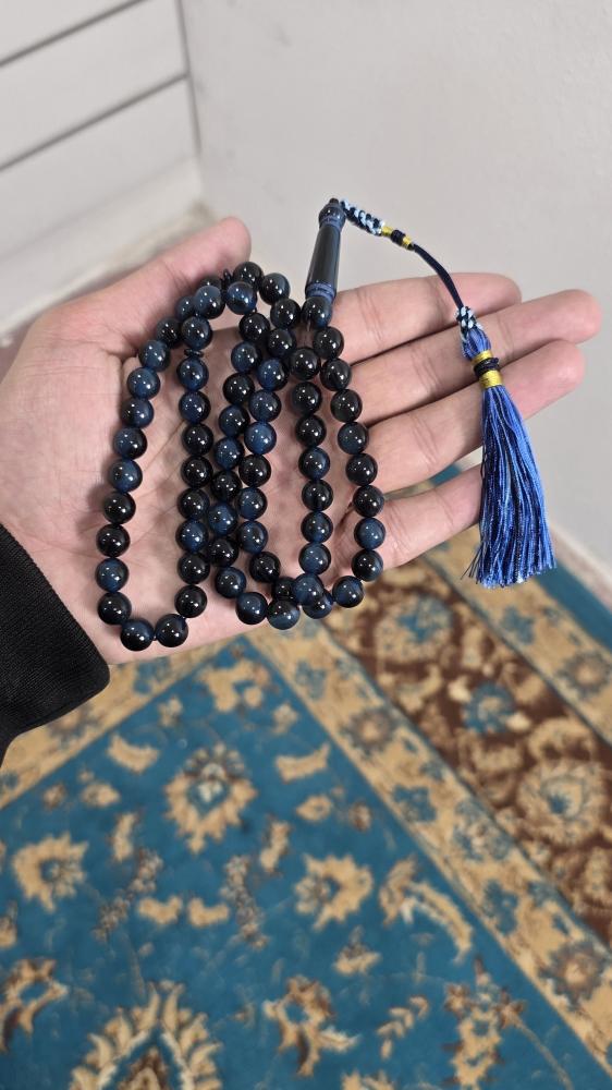 Blue beaded prayer bead bracelet