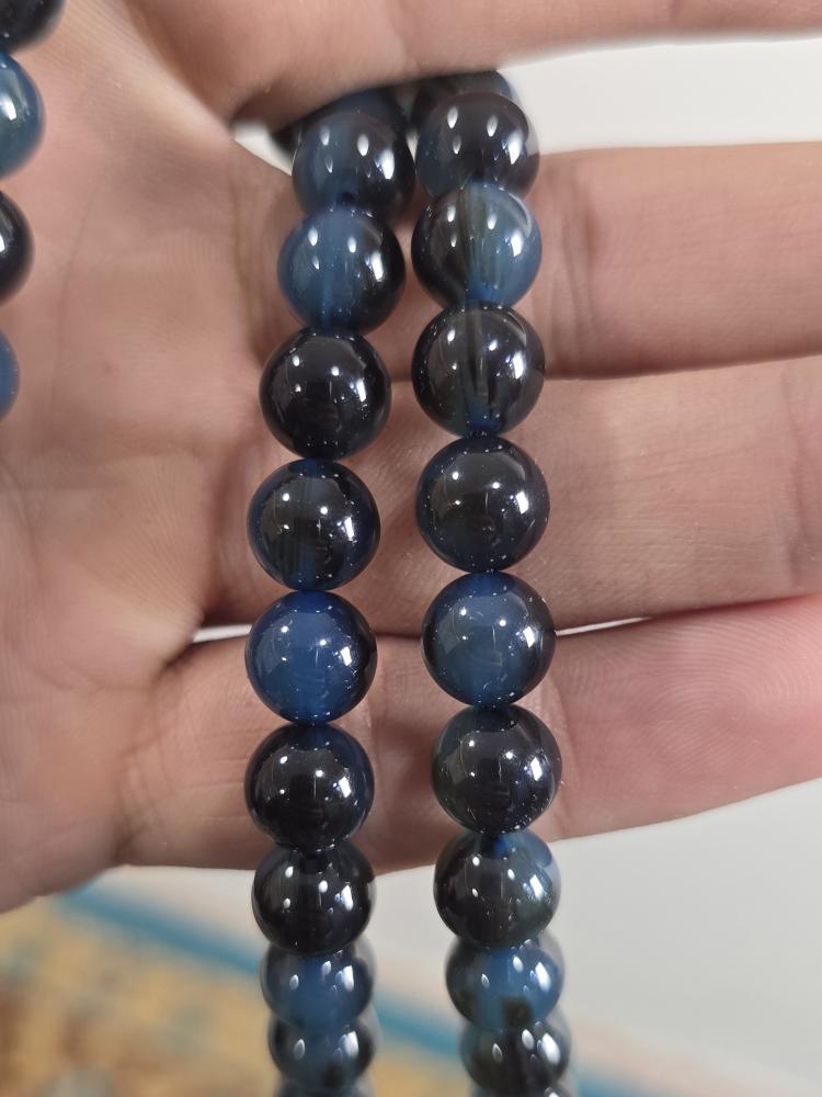 Blue beaded prayer bead bracelet