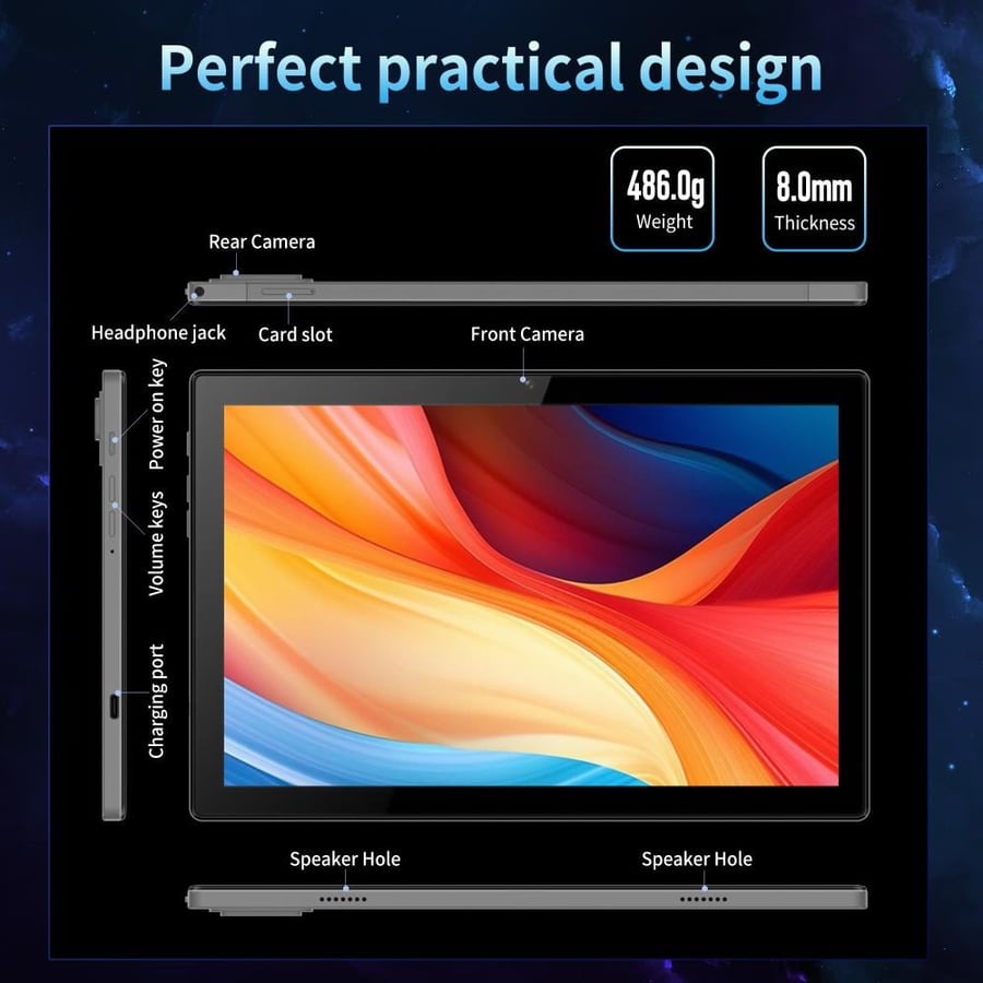 تابلت T12 جي تاب ‎10.1‎ إنش 4GB+128GB أندرويد 15 – G-Tab T12