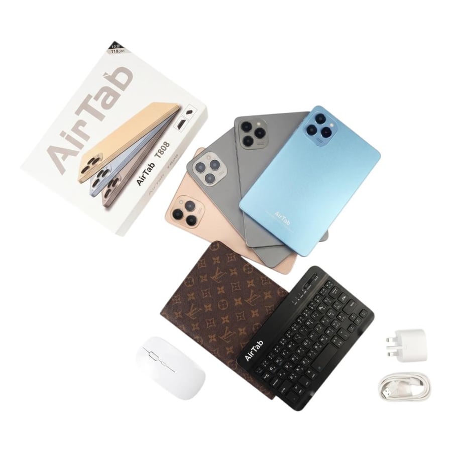 تابلت إيرتاب AIRTAB TAB T808 ‎8‎ إنش 2GB+16GB أندرويد 8.1 شريحتين مع كيبورد وماوس – AIRTAB TAB T808