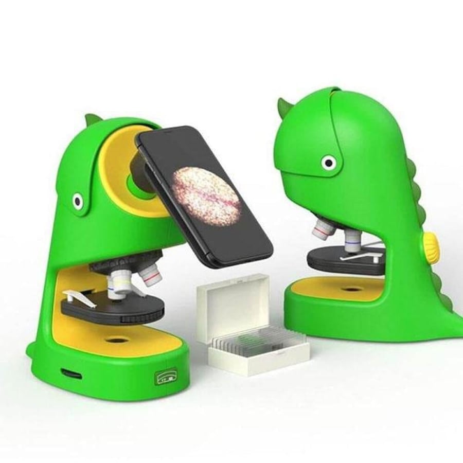مجهر الديناصور التعليمي للأطفال Dinox Scope بتكبير يصل إلى 500 ضعف – أخضر