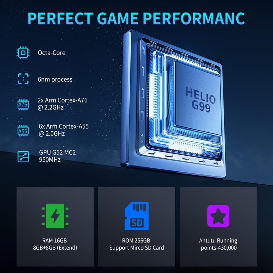 تابلت جي تاب Mega 12 بشاشة 12 إنش 2K مع كيبورد مغناطيسي عربي/إنجليزي – 16GB+256GB أندرويد 15 – G-Tab Mega 12