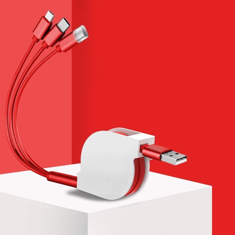 3 in 1 retractable USB charging cable