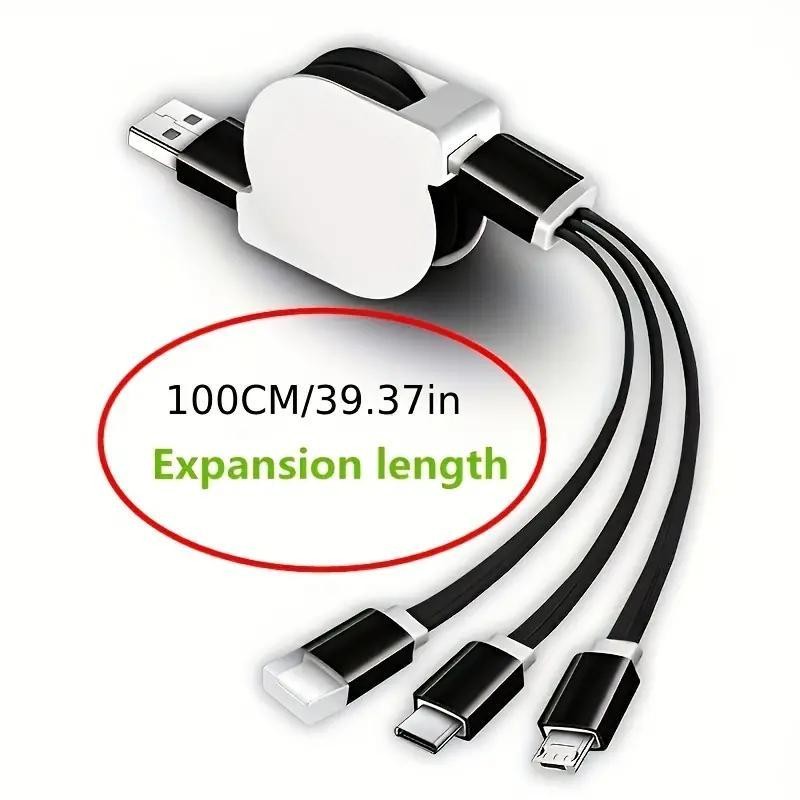 3 in 1 retractable USB charging cable