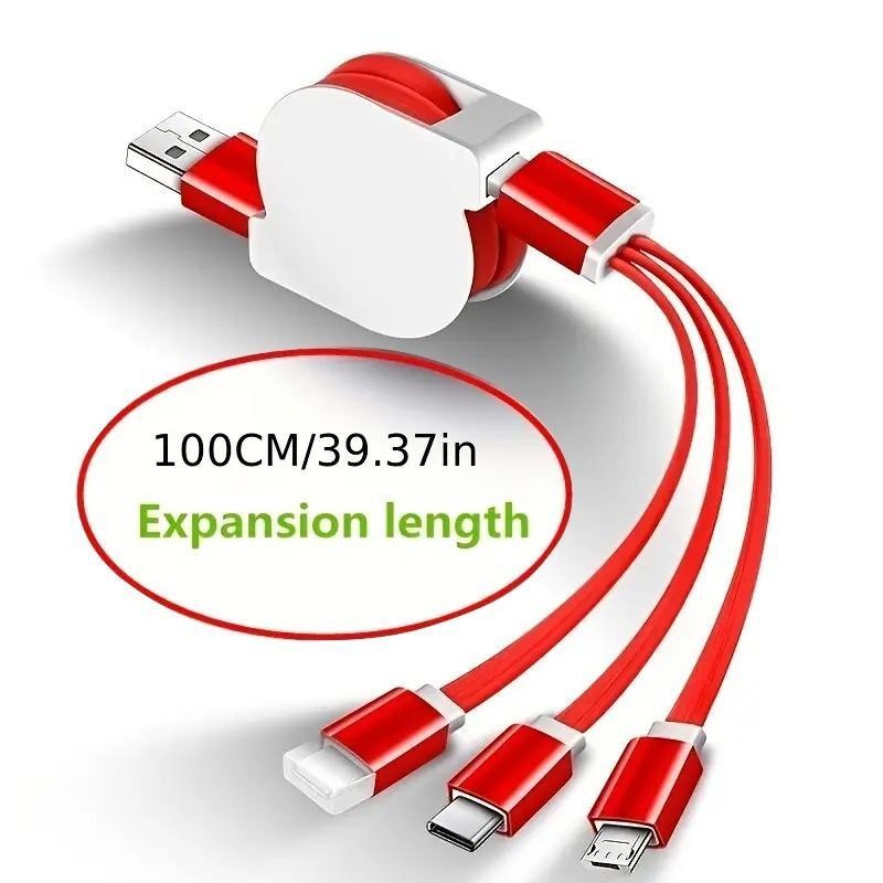 3 in 1 retractable USB charging cable
