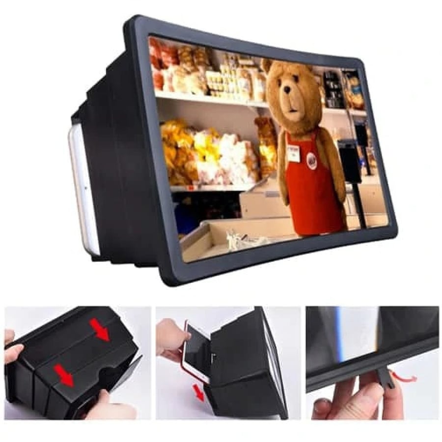 F2 Mobile Phone Screen Magnifier 3D HD Video Movie Display Movies Amplifier with Practical Phone Bracket stand Holder