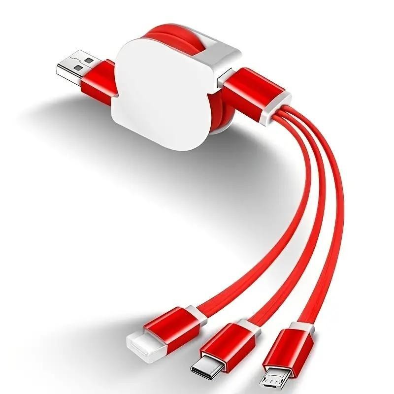 3 in 1 retractable USB charging cable