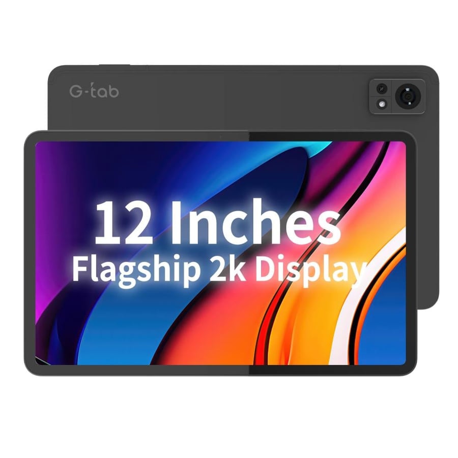 تابلت جي تاب Mega 12 بشاشة 12 إنش 2K مع كيبورد مغناطيسي عربي/إنجليزي – 16GB+256GB أندرويد 15 – G-Tab Mega 12