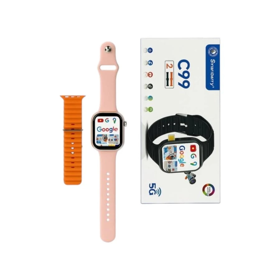 ساعة Smartbarry EDS C99 Plus الذكية بشاشة AMOLED ‎2.06‎ إنش – كاميرا دوارة 4G GPS وذاكرة 3+32GB