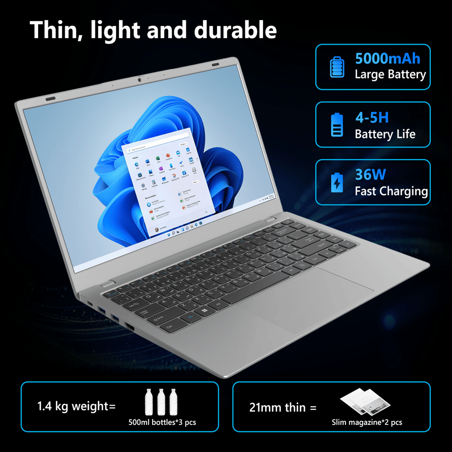 G-tab GT14 Laptop 14 Inch FHD Intel Pentium Gold 8GB RAM 256GB SSD Windows 11