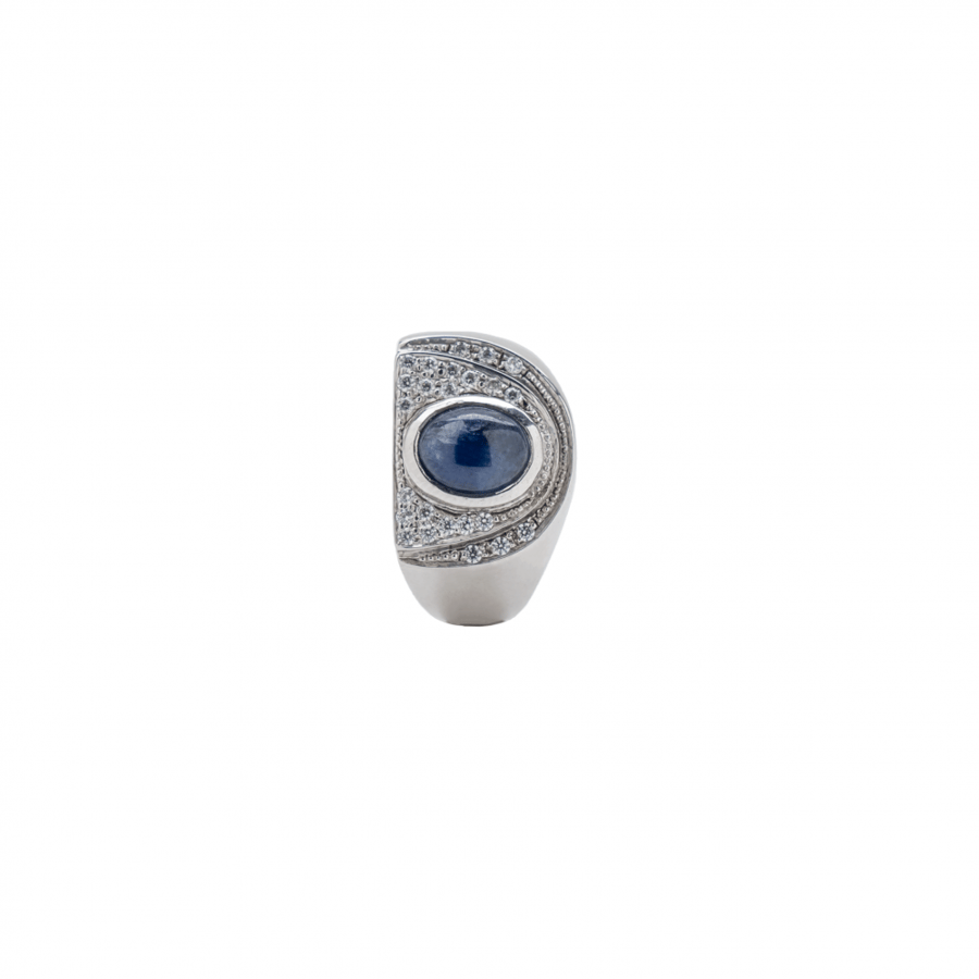 Zircon ring with clear zircon beads