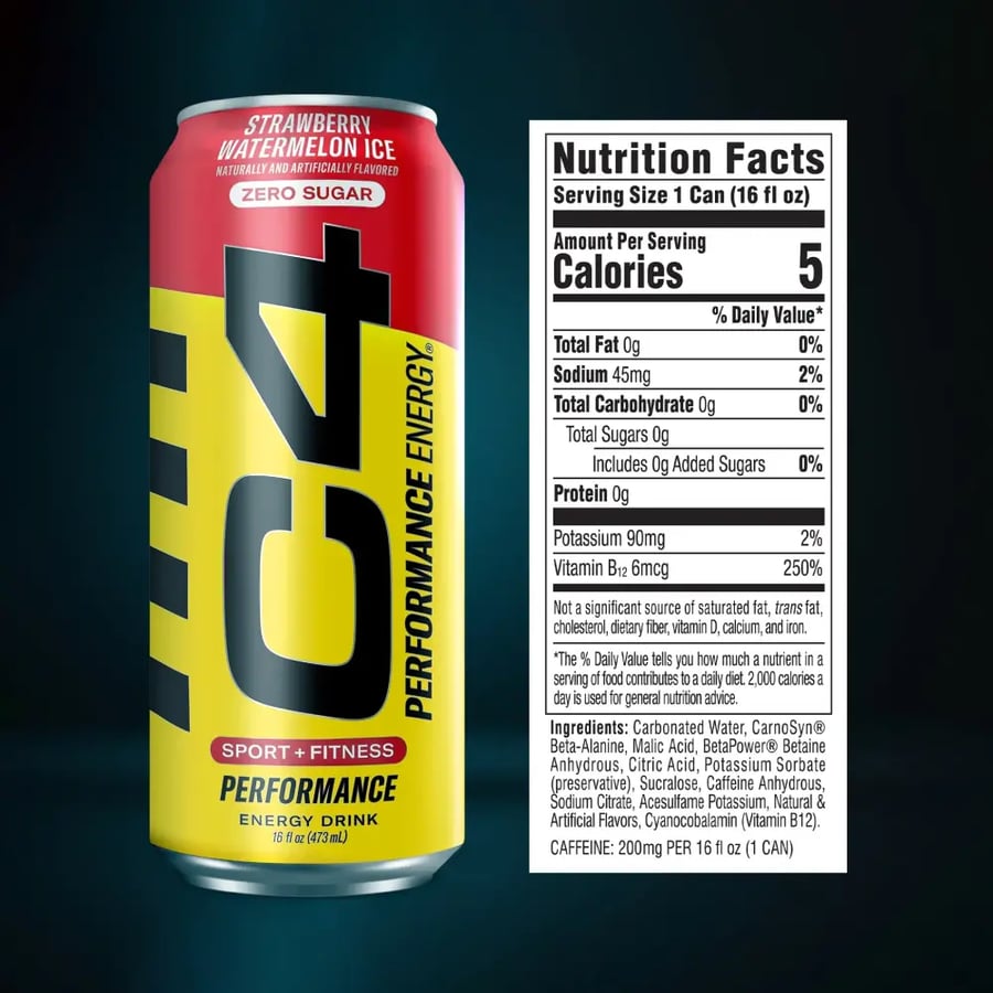 مشروب الطاقة سي فور سيليكور بنكهة فراولة ميليونز - C4 ENERGY DRINK 500ml