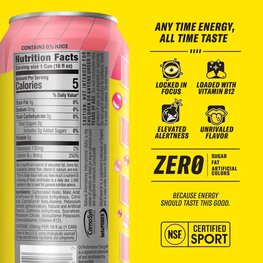 مشروب الطاقة سي فور سيليكور بنكهة ساور جامي - C4 ENERGY DRINK 473ml