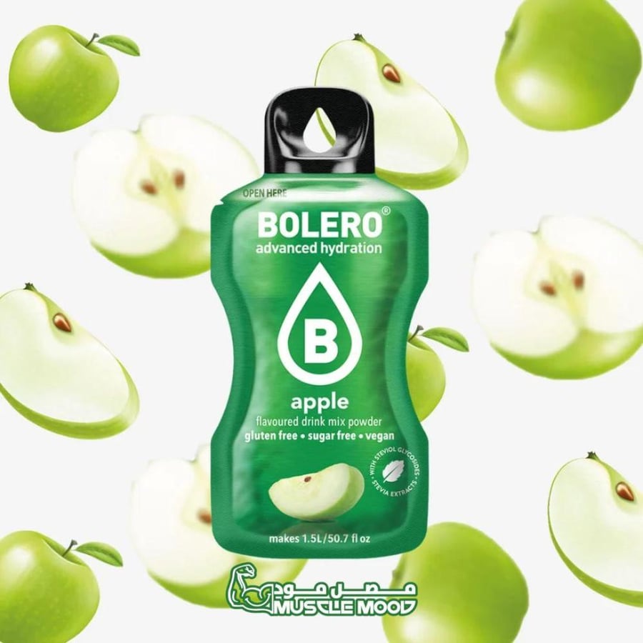 بوليرو منكهات الماء بنكهة (التفاح) BOLERO Apple – كرتون 12 ظرف × 9 جم