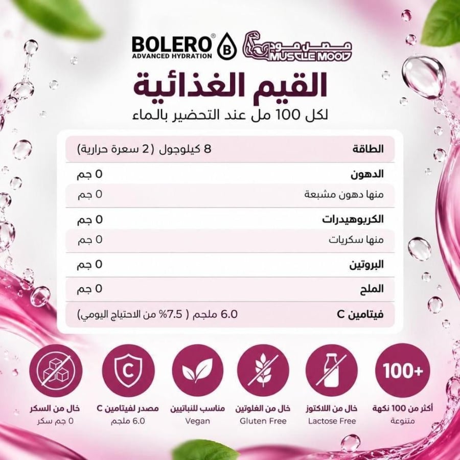 بوليرو منكهات الماء بنكهة(التانج) BOLERO Mandarin – كرتون 12 ظرف × 9 جم