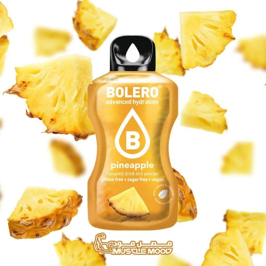 بوليرو منكهات الماء بنكهة (الأناناس) BOLERO Pineapple – كرتون 12 ظرف × 9 جم