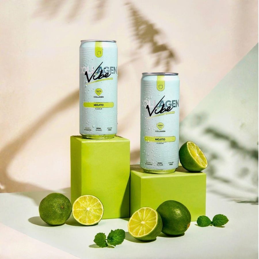 مشروب الكولاجين نانو فايب نكهة(موهيتو ليمون) بدون سكر 330 مل - Vibe Collagen Drink