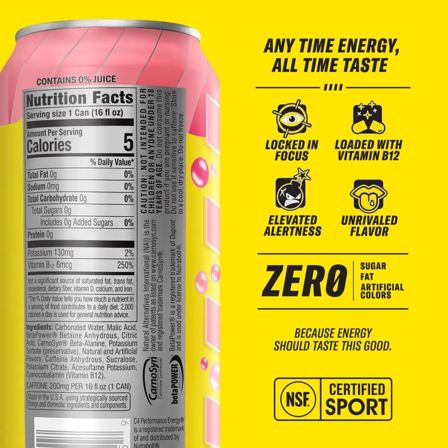 مشروب الطاقة سي فور سيليكور بنكهة الفراولة والبطيخ الجليد - C4 ENERGY DRINK 473ml