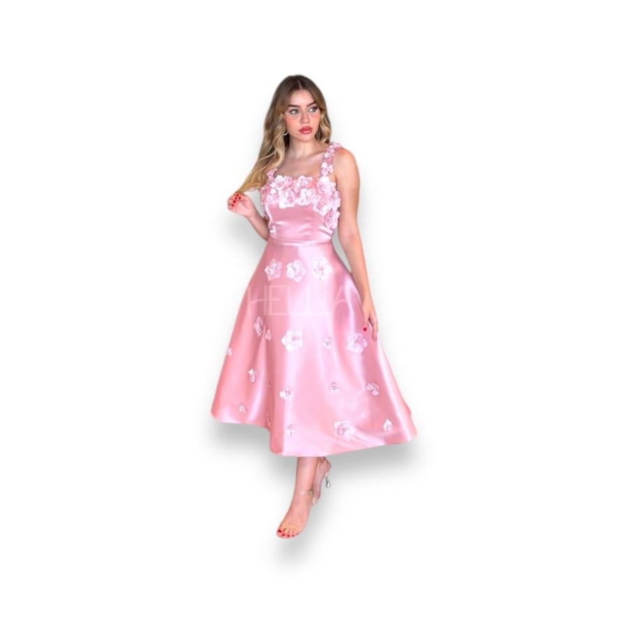 فستان سهره وردي ميكادو