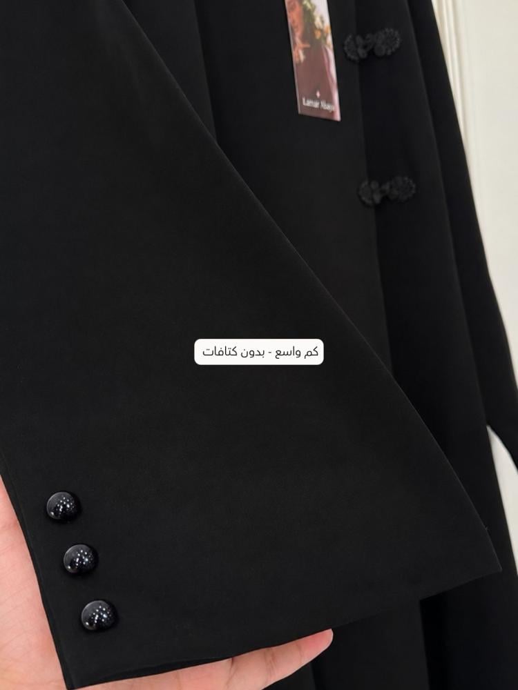 عباية LM062 باللون الأسود الكامل - LM062FB