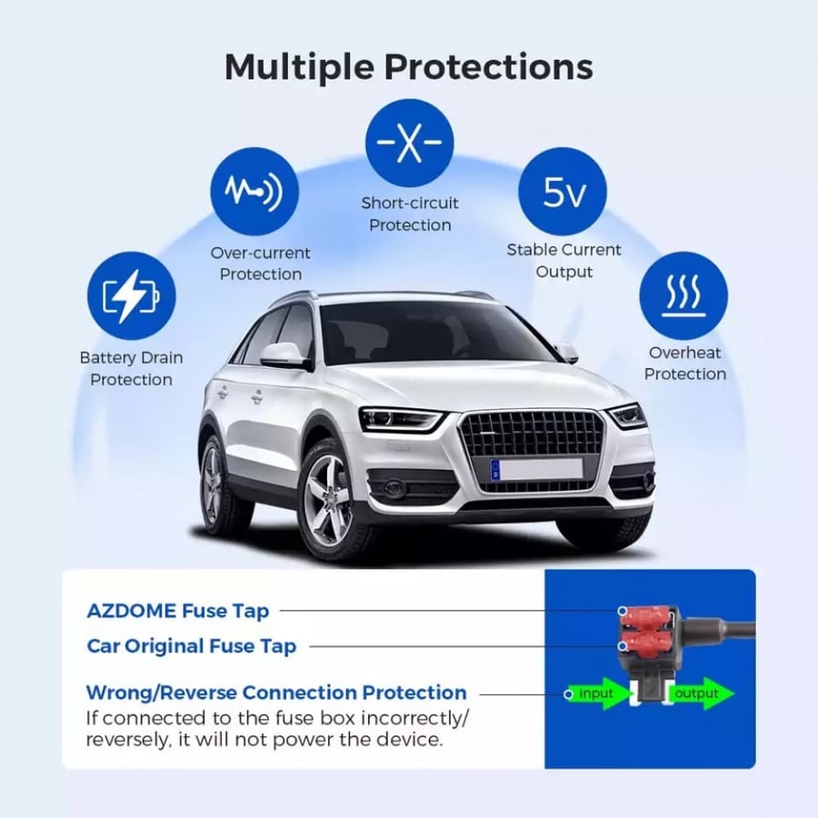 Fuse cable for dash cam AZDOME