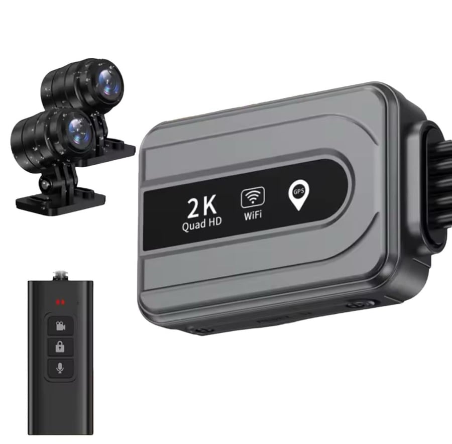 كاميرا ثنائية للدراجة النارية WiFi  / 2K - DVR
