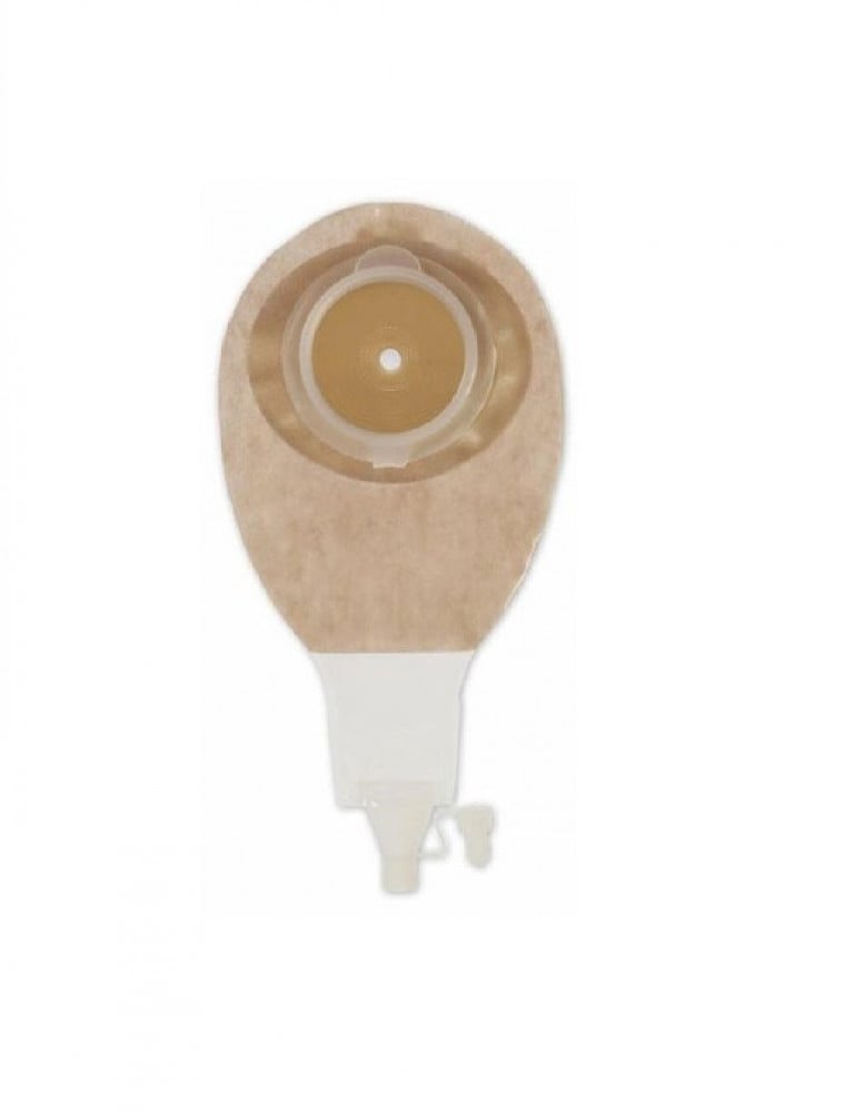 Coloplast One Piece Post Op. Bags opened transparent with flate base Sensura Catalog: 19021